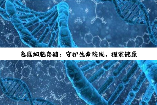 免疫细胞存储：守护生命防线，探索健康未来的细胞科技